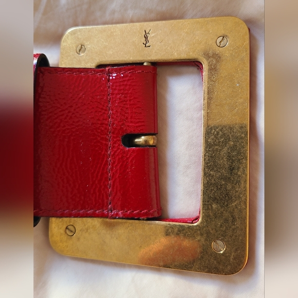 NWOT YSL Y2K Tom Ford Era Red Patent Statement Belt - OSFA - Picture 3 of 7